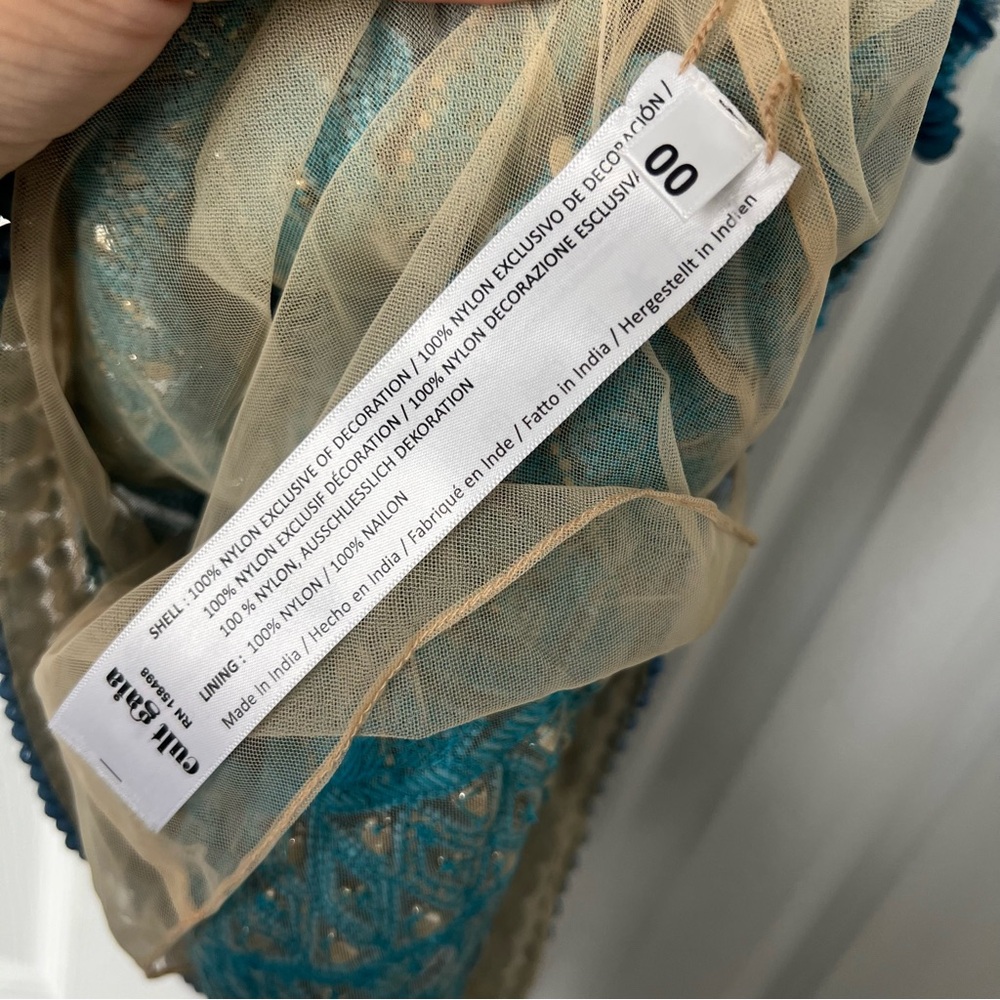 Cult Gaia Evangeline Beaded Jeweled Mini Dress in blue Size 00 $2998 - Picture 12 of 15